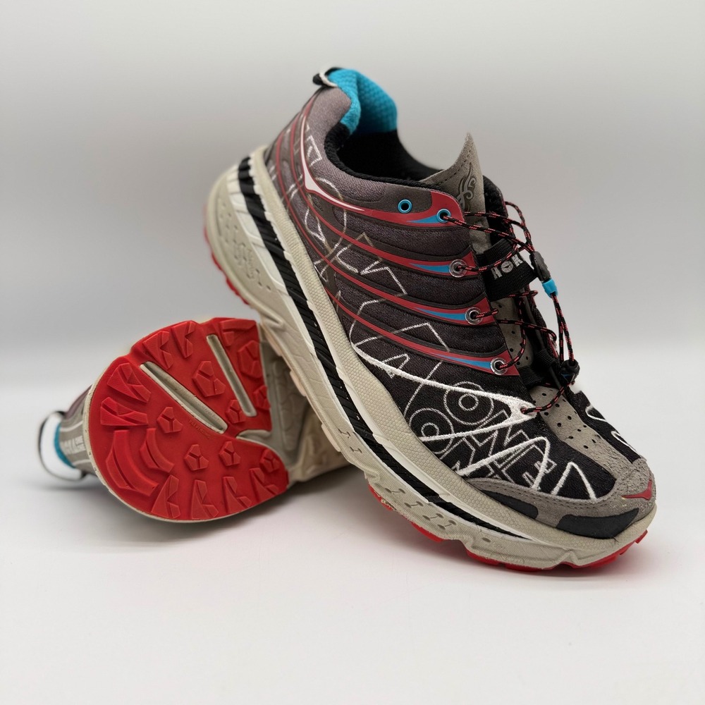 Hoka‎ One One Stinson Trail Mens 11 Running Shoes Charcoal Red 30109 031 BRDC